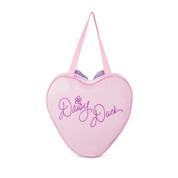 Disney Parks Daisy Duck Face Canvas Bag Tote NWT 3D Purple Bow Pink Kawaii - Picture 4 of 5